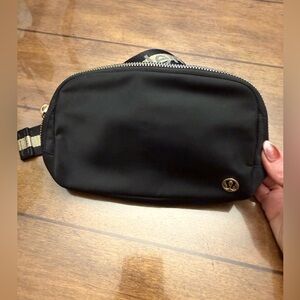 NWOT Lululemon athletica Black Belt Bag with Gold Hardware